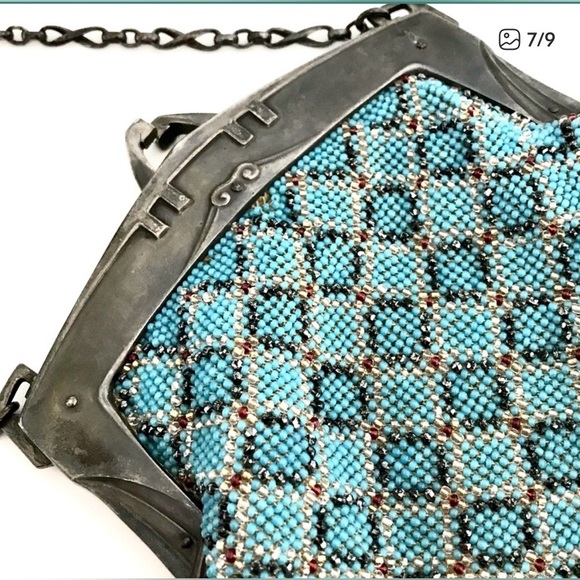 1920’s Art Deco 800 Silver Beaded Evening Bag Hallmarked Wilhelm Binder German - Picture 4 of 5